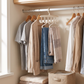 12-Hook Rotating Closet Hanger in a practical small-space lifestyle setting