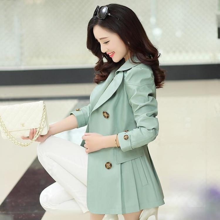 Women's Short Double-Breasted Trench Coat