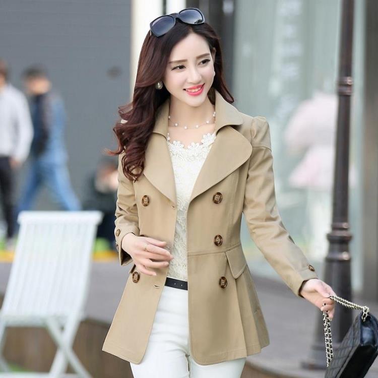 Women's Short Double-Breasted Trench Coat