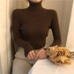 Women's Slim-Fit Turtleneck Knit Top – Long Sleeve