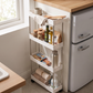 3/4-Tier Slim Rolling Storage Cart in a practical small-space lifestyle setting