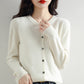 Women's Round-Neck Knit Cardigan – Long Sleeve, Button Front