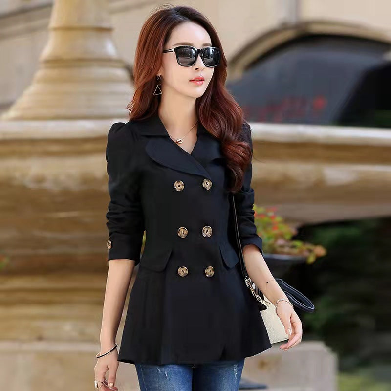 Women's Short Double-Breasted Trench Coat