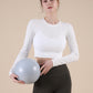 Women's Ribbed Long-Sleeve Crop Top – Cotton Blend