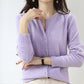 Women's Round-Neck Knit Cardigan – Long Sleeve, Button Front