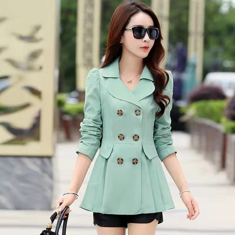 Women's Short Double-Breasted Trench Coat