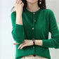 Women's Round-Neck Knit Cardigan – Long Sleeve, Button Front
