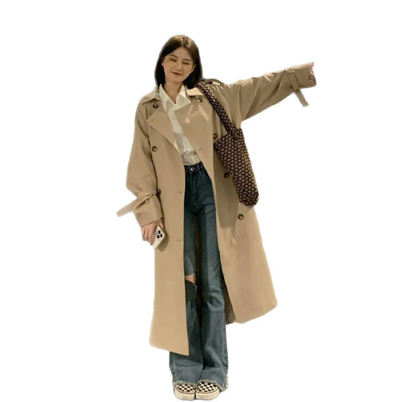 Women's Mid-Length Lined Trench Coat – Single-Breasted