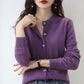 Women's Round-Neck Knit Cardigan – Long Sleeve, Button Front