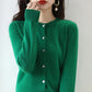 Women's Round-Neck Knit Cardigan – Long Sleeve, Button Front