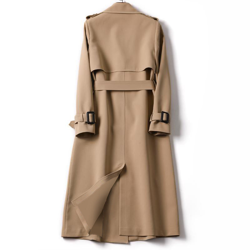 Women's Long Lined Trench Coat – Double-Breasted