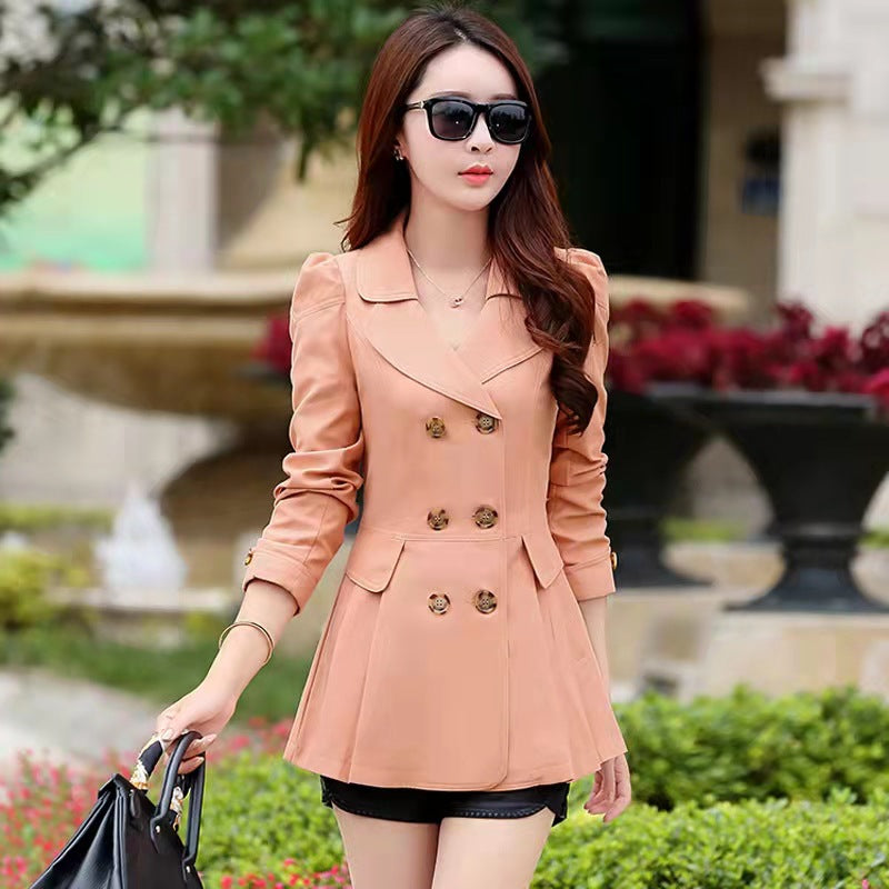 Women's Short Double-Breasted Trench Coat