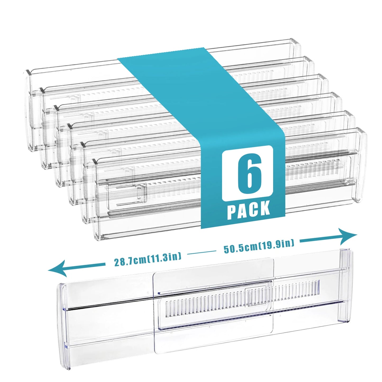 6/8/10/12-Pack Expandable Drawer Organizers
