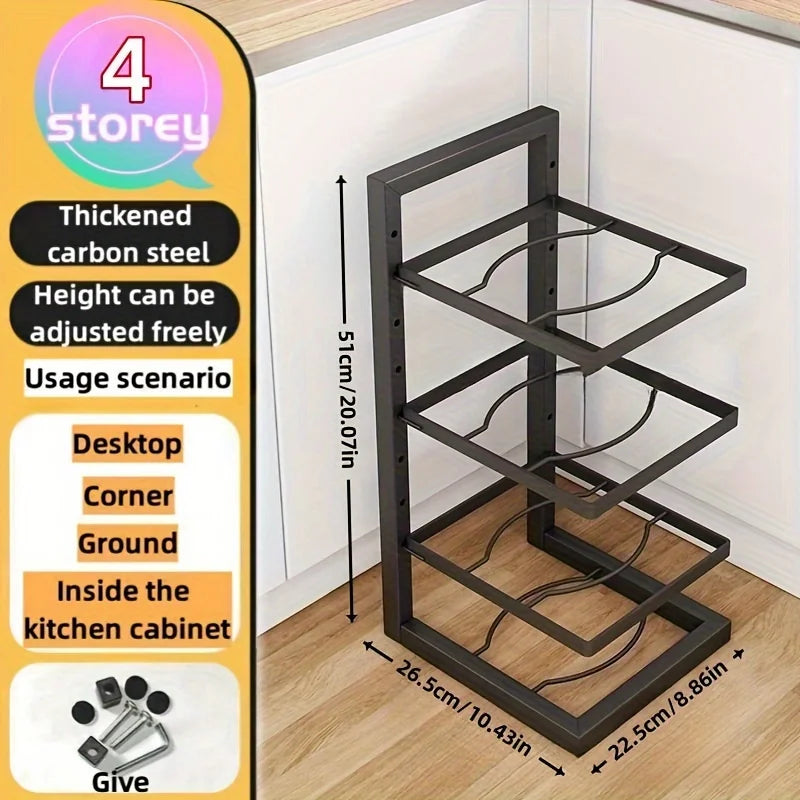 Adjustable Pot & Pan Organizer – 2 to 5 Tiers