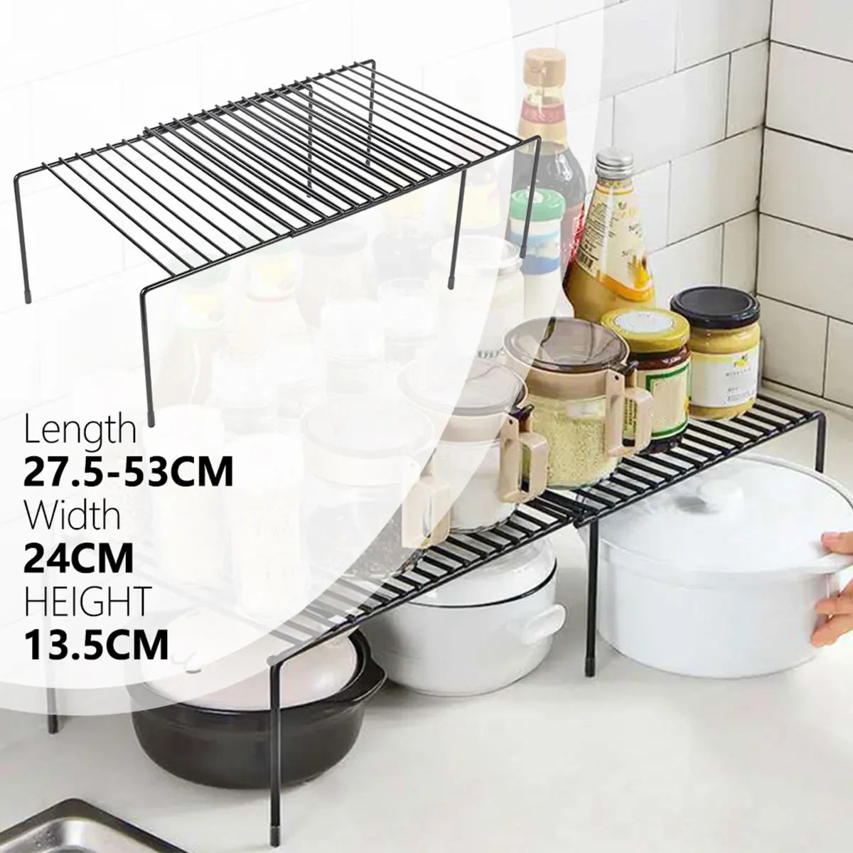 Expandable Freestanding Kitchen Shelf Organizer