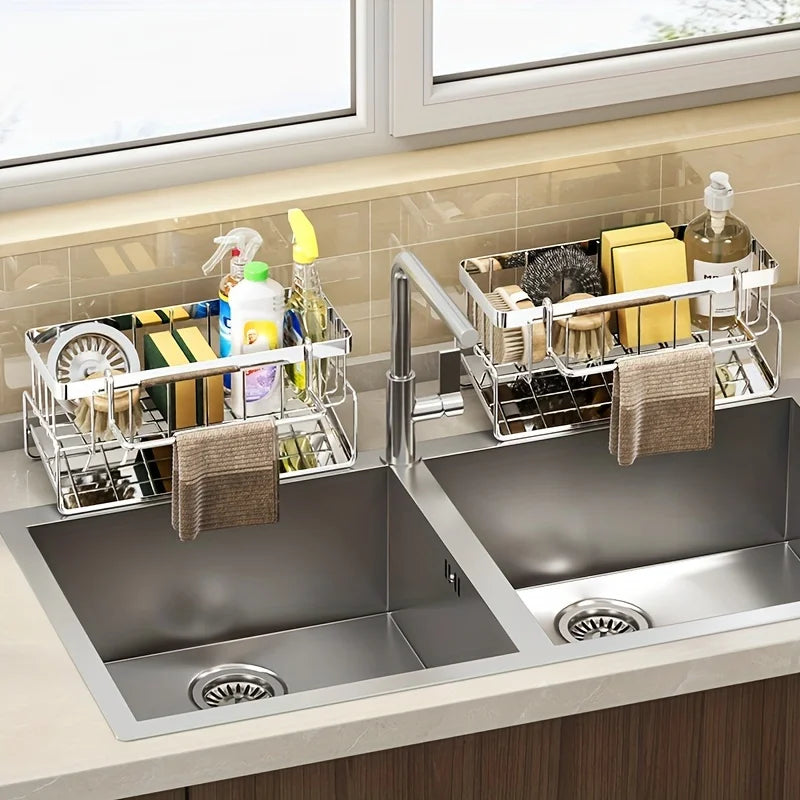 Stainless Steel Sink Caddy with Drain Tray