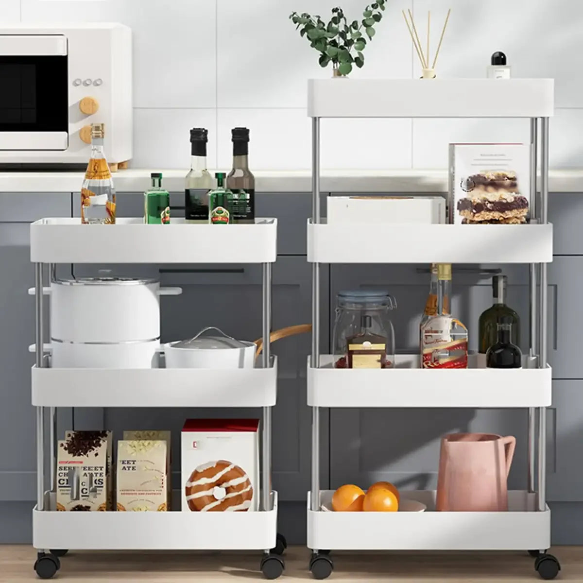 3/4-Tier Slim Rolling Storage Cart