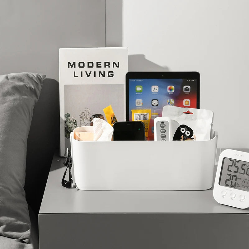 Hanging Plastic Bedside Caddy with Removable Hook