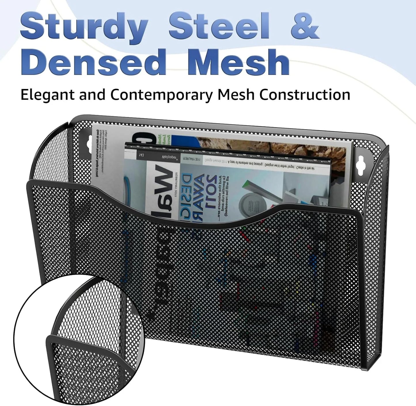 Mesh Wall-Mounted File Organizer – Small or Large