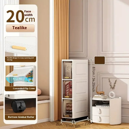 20 cm Slim Rolling Storage Cabinet, 3/4/5 Tiers
