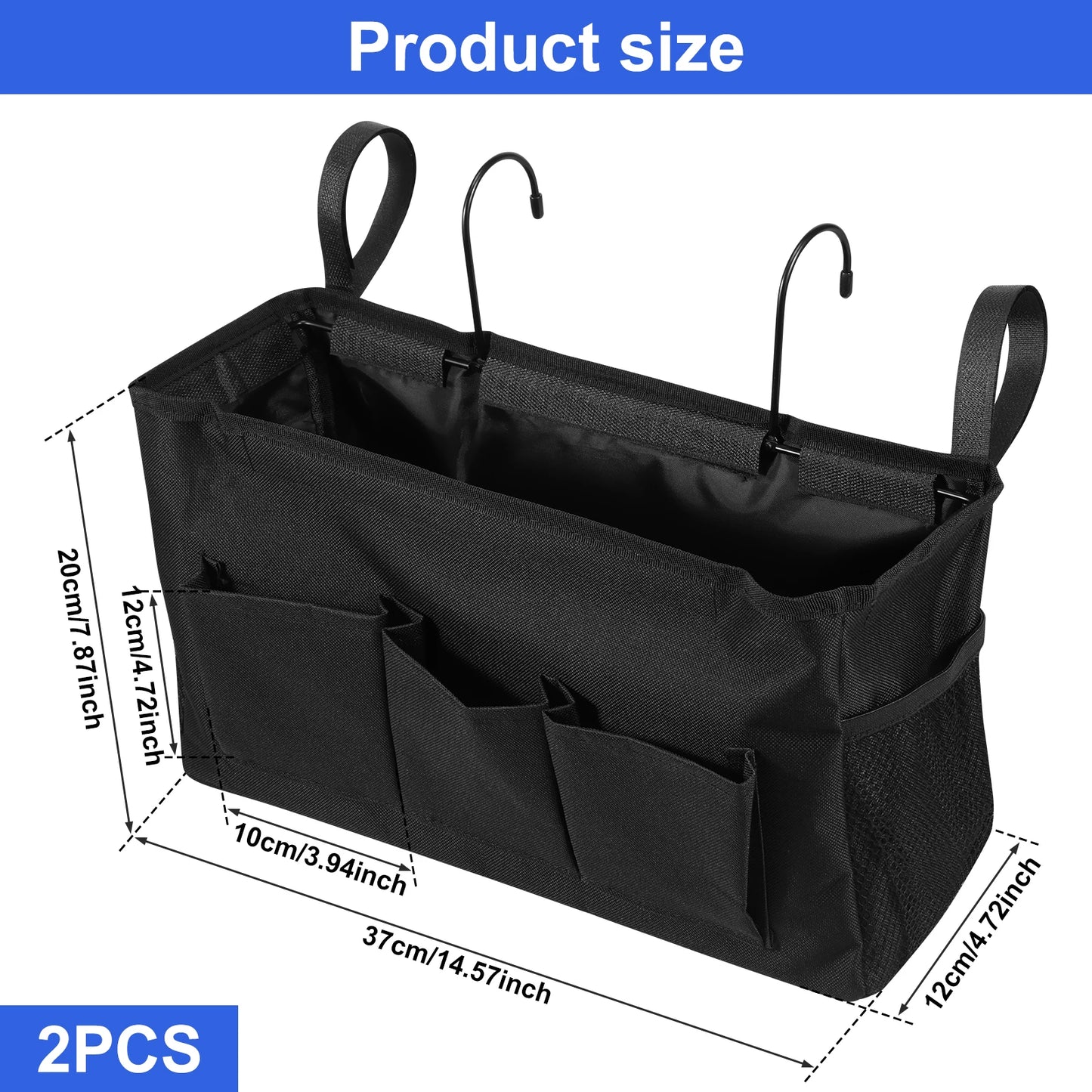 Multi-Pocket Oxford Fabric Bedside Caddy