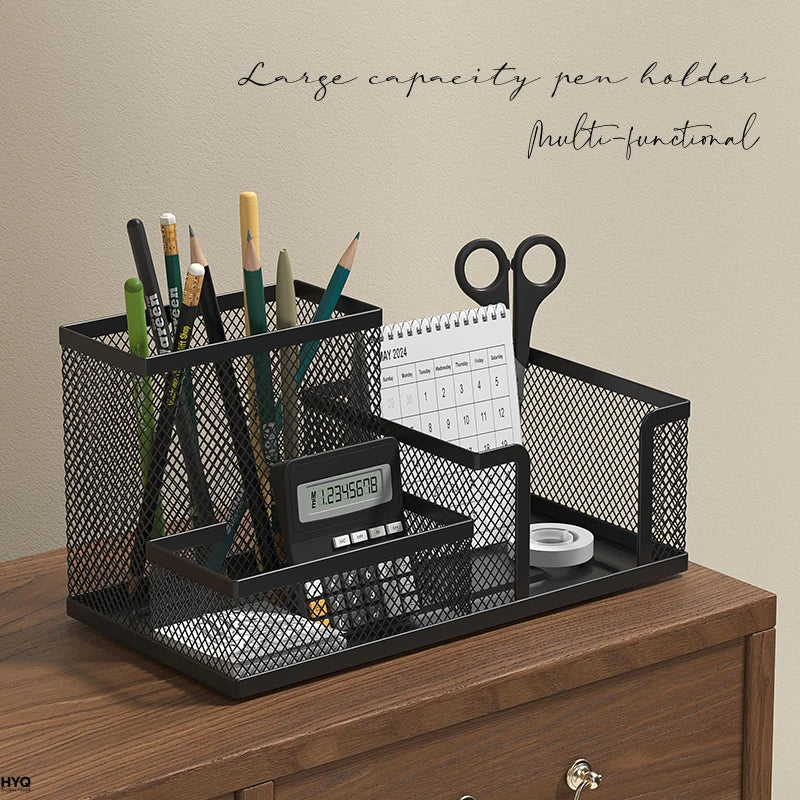 3-Compartment Mesh Desk Organizer