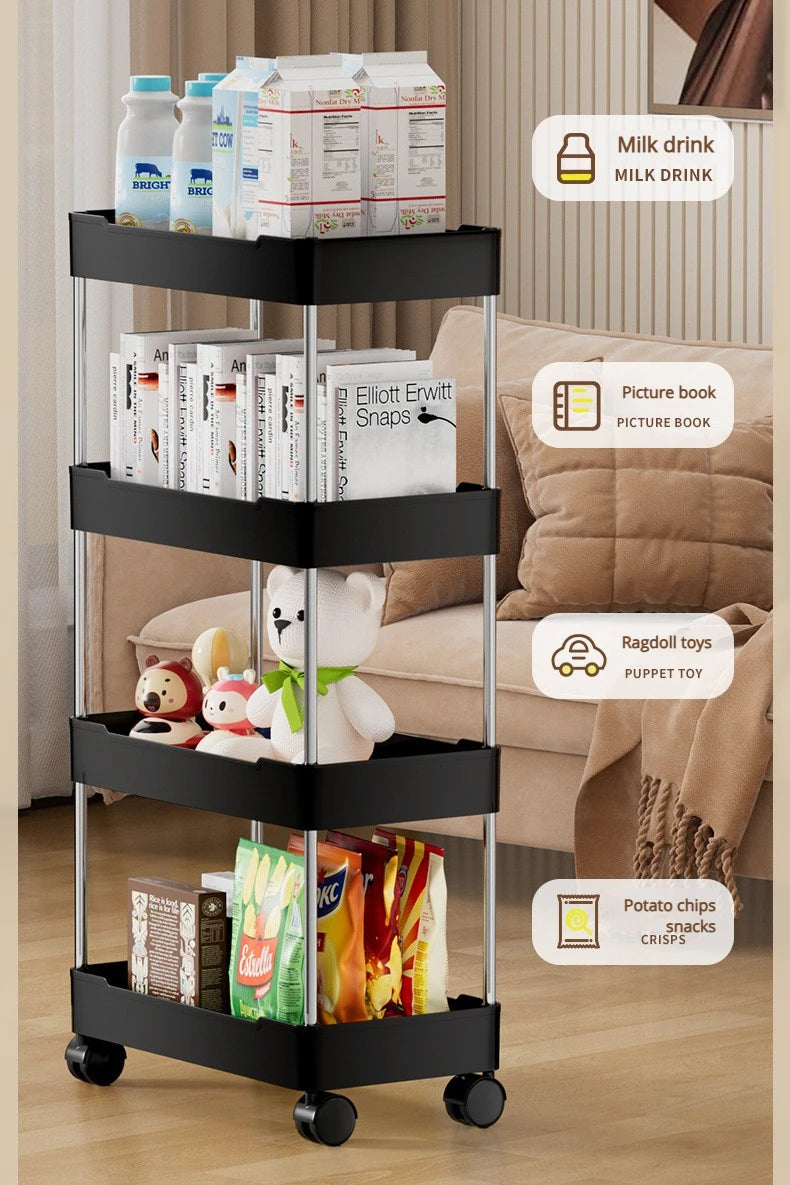 4-Tier Slim Rolling Storage Cart