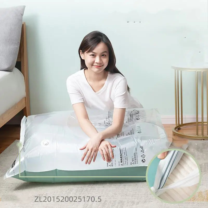 No-Pump Vacuum Storage Bags – Flat & Cubic Sizes