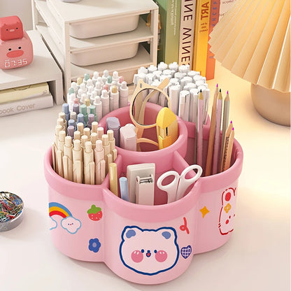 Rotating Multi-Compartment Desk Organizer