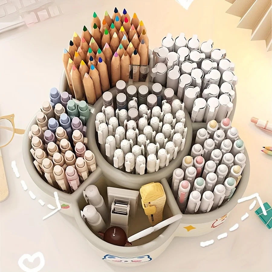 Rotating Multi-Compartment Desk Organizer