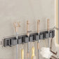 3–5 Hook Wall-Mounted Broom & Mop Holder