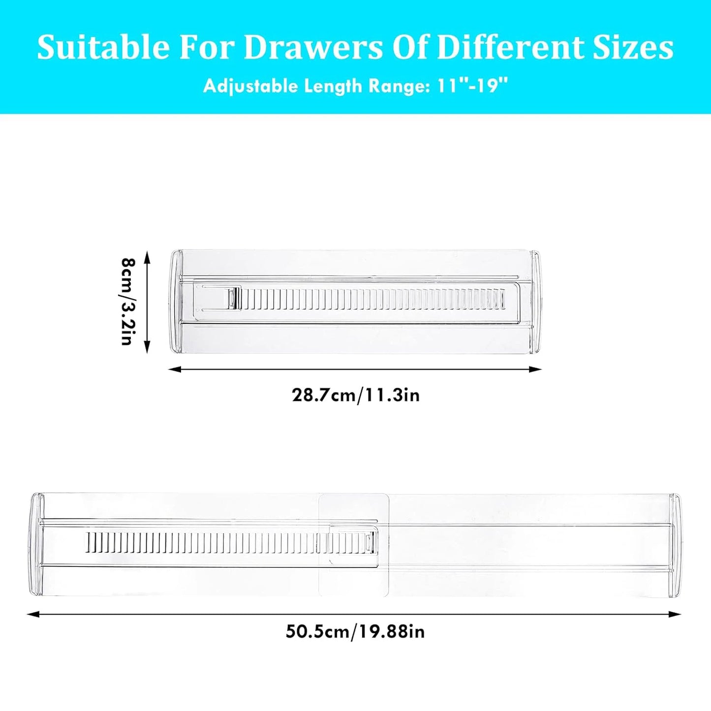 6/8/10/12-Pack Expandable Drawer Organizers