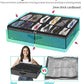Under-Bed Shoe Storage Organizer with Clear Cover