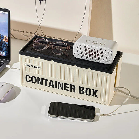 Cable Management Box with Phone Stand & Side Openings — product image 1 of 10