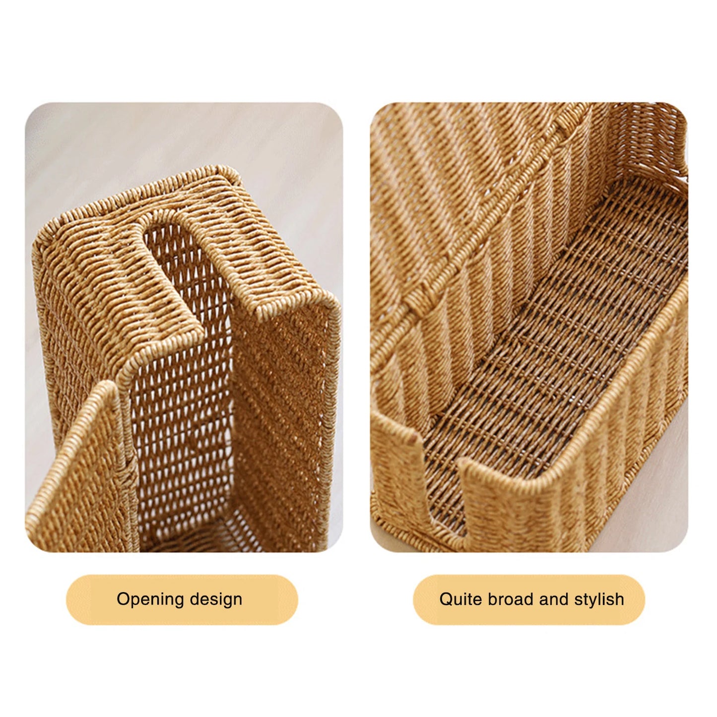 Hand-Woven Cable Management Box for Desk & TV Areas