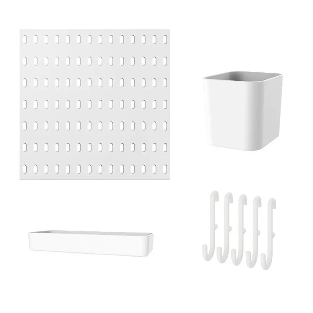 Wall-Mounted Pegboard Organizer with Hooks