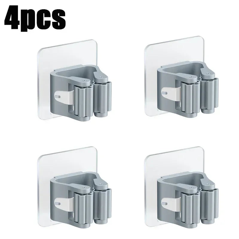 Self-Adhesive Wall-Mounted Broom & Mop Holder
