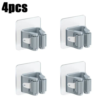 Self-Adhesive Wall-Mounted Broom & Mop Holder