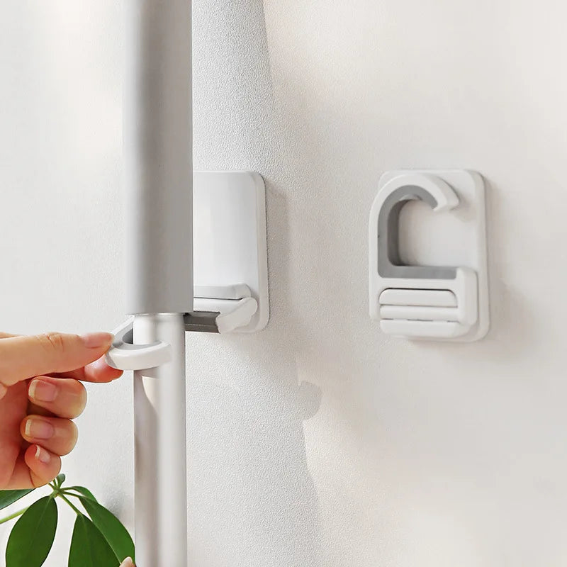 Self-Adhesive Wall-Mounted Broom & Mop Clip