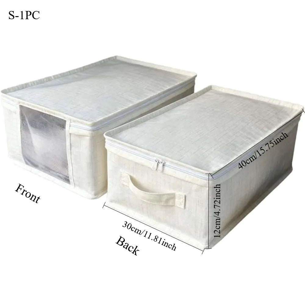 Linen Bedding Storage Box with View Window
