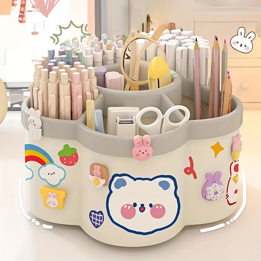 Rotating Multi-Compartment Desk Organizer