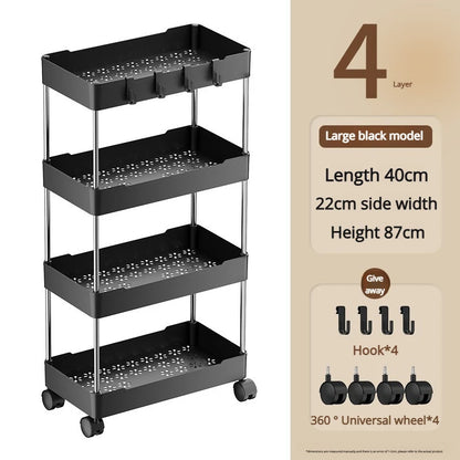 4-Tier Slim Rolling Storage Cart — product image 8 of 14