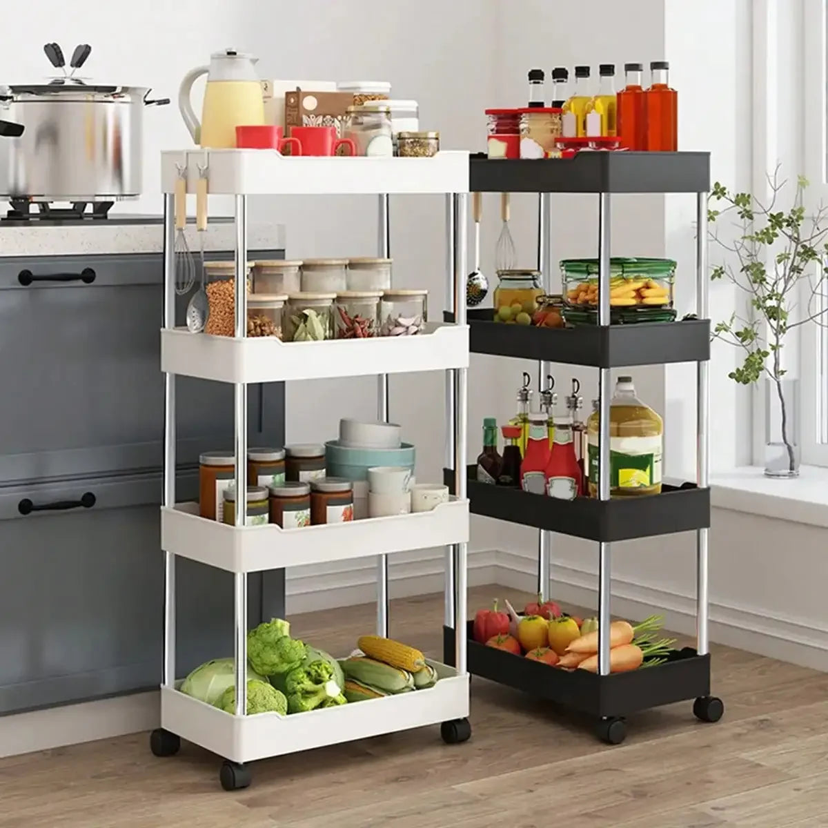 3/4-Tier Slim Rolling Storage Cart