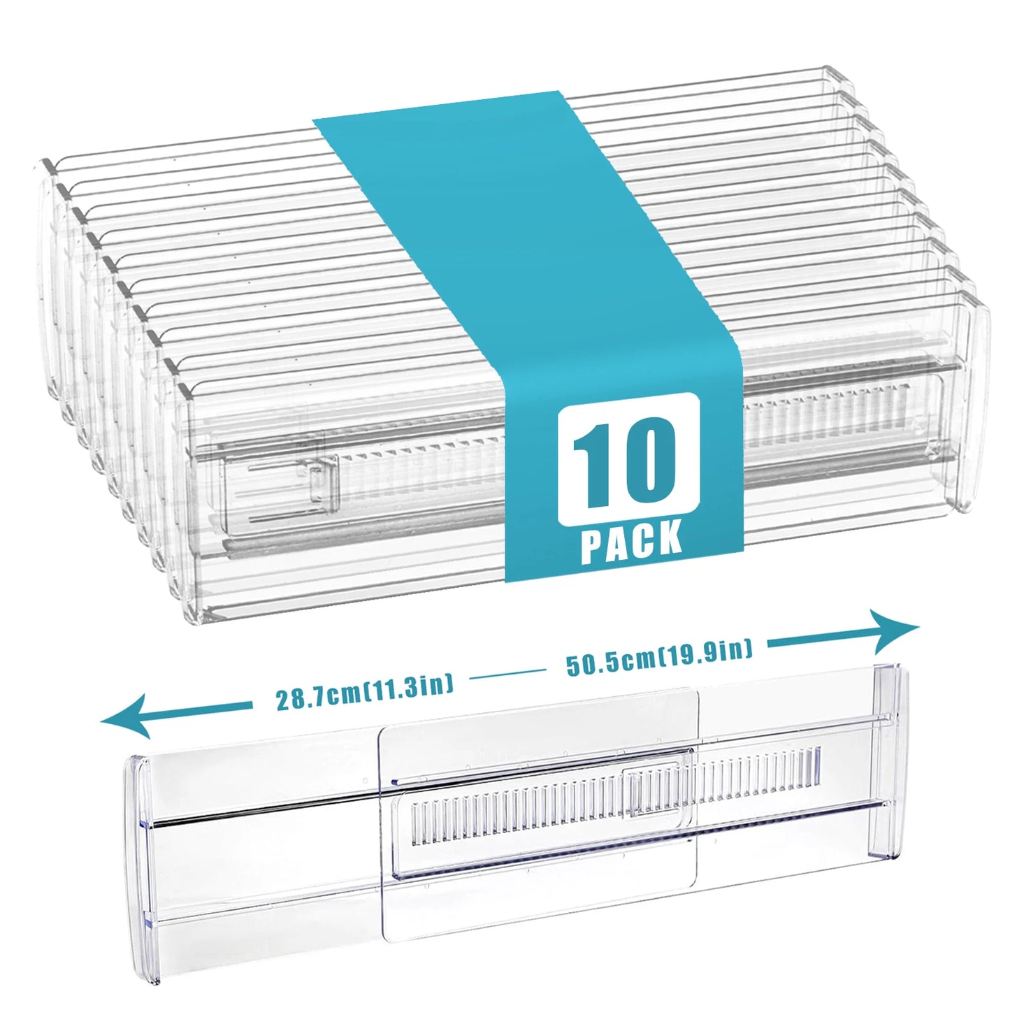 6/8/10/12-Pack Expandable Drawer Organizers