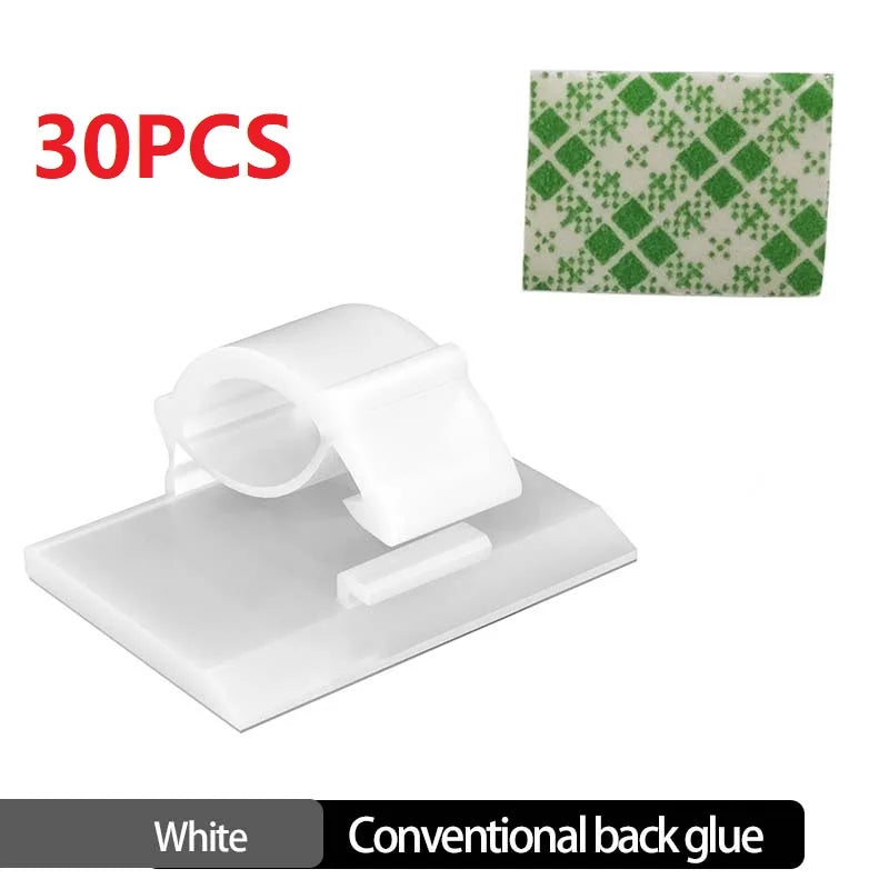 Desktop Cable Organizer Clips – 30 or 90 Pieces