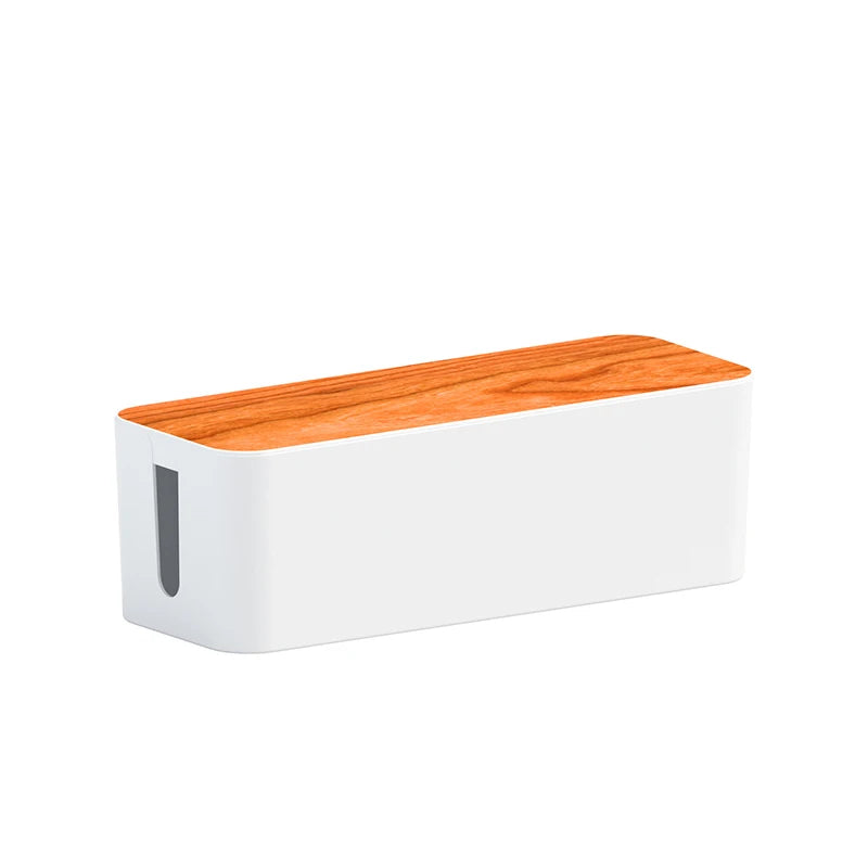 Wood-Grain Cable Management Box for Power Strips