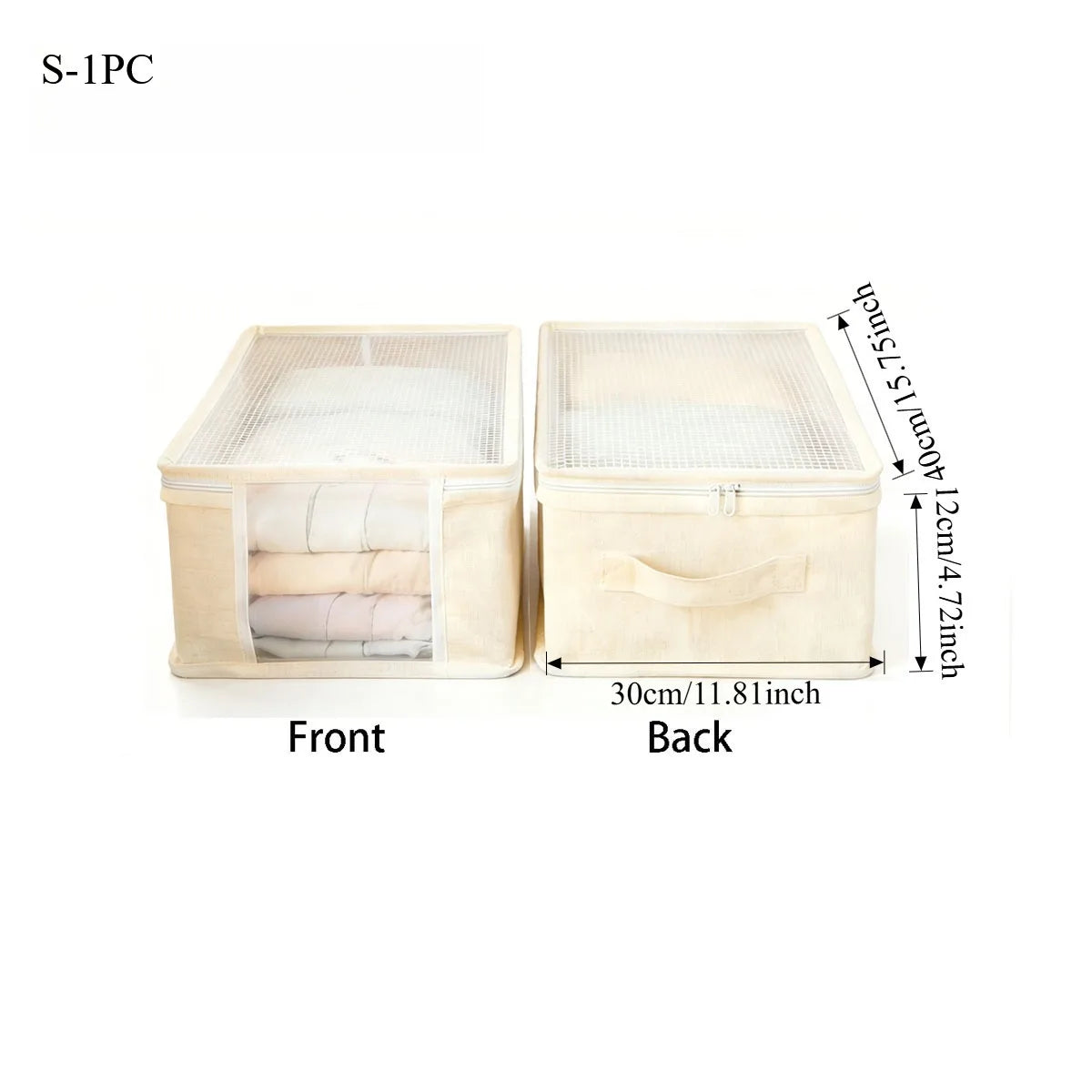 Linen Bedding Storage Box with View Window