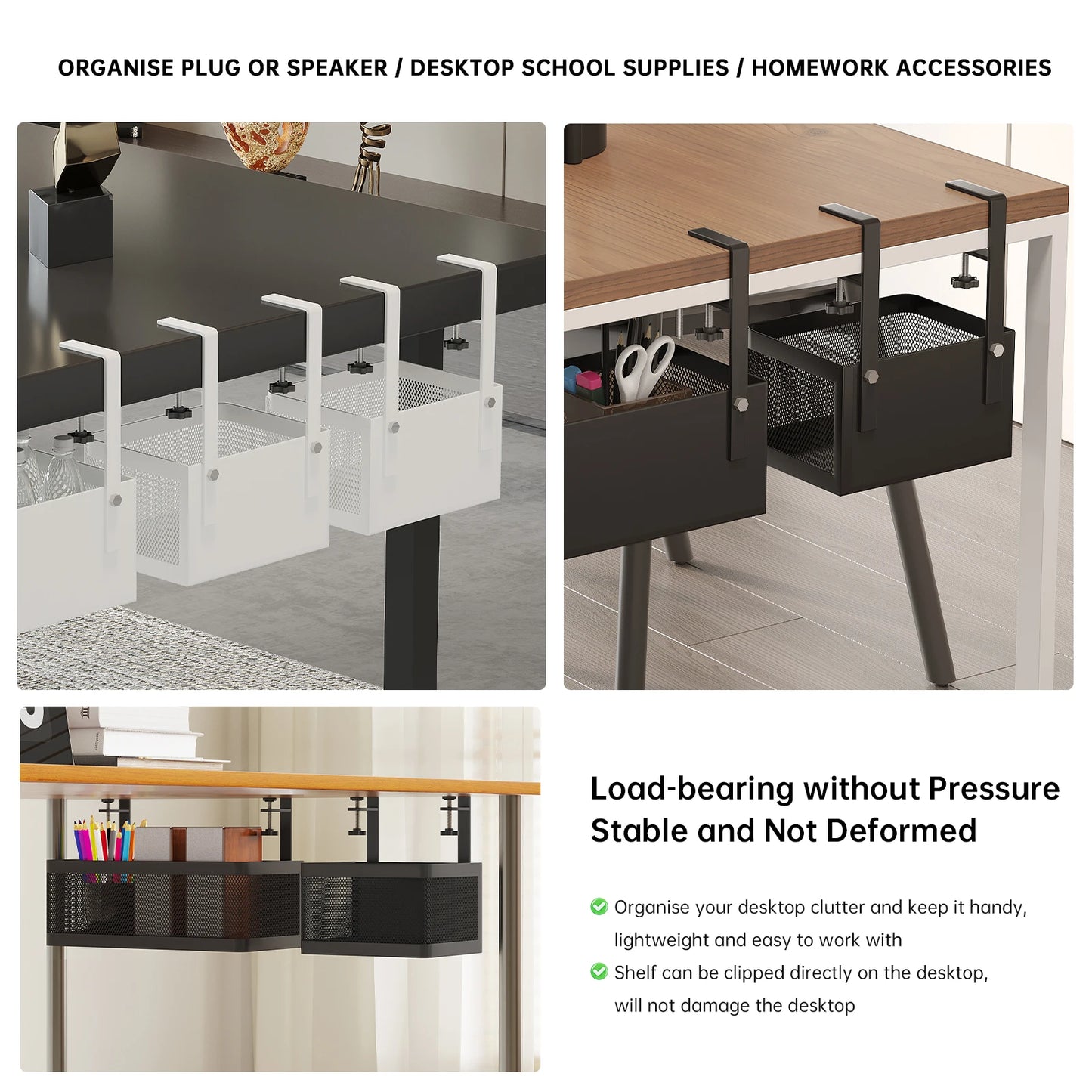 Under-Desk Hanging Storage Basket – 3 Sizes