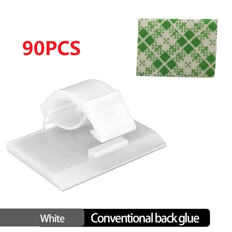 Desktop Cable Organizer Clips – 30 or 90 Pieces