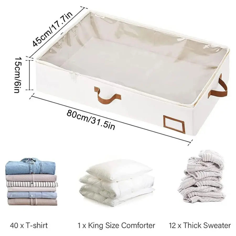 Under-Bed Blanket Organizer with Clear Window – 1 to 4 Pack